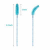 Picture of Tifanso 200PCS Eyelash Brush Disposable Mascara Brush Wand for Lashes Spoolie brushes Eyebrow Spoolie Eyelash Extension Supplies (Blue)