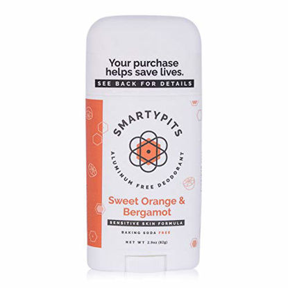 Picture of SmartyPits - 2 Pack Natural/Aluminum-Free Deodorant for Sensitive Skin (baking soda free) Paraben Free, Phthalate Free, PROPYLENE GLYCOL FREE, Not Tested on Animals | 2.9oz (Sweet Orange Bergamot)