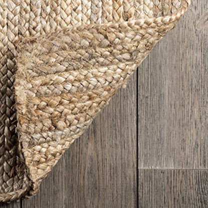 Picture of nuLOOM Rigo Hand Woven Jute Area Rug, 5' x 8', Natural