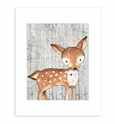 Picture of Woodland Nursery Decor for Boys - Animal Pictures Wall Art - Baby Room Prints - Bear Deer Fox Raccoon Rabbit Squirrel - SET OF 6-8x10 - UNFRAMED