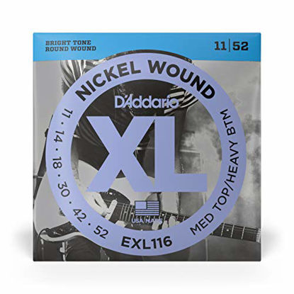 Picture of DAddario Nickel Wound Electric Guitar Strings, 1-Pack, Med. Top/Hvy. Bottom, 11-52