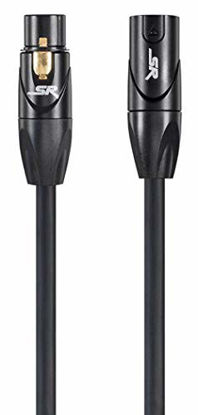 Picture of Monoprice XLR Male to XLR Female Cable [Microphone & Interconnect] - 75 Feet | Gold Plated, 16AWG - Stage Right Series Black