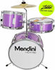 Picture of Mendini by Cecilio 13 inch 3-Piece Kids/Junior Drum Set with Throne, Cymbal, Pedal & Drumsticks (Purple Metallic)