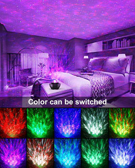 Picture of Galaxy Projector Star Projector, Used in Bedroom Sky Lite Projector, with Music Speaker and Remote Control, Water Wave and Starry Sky Effect,Compatible with Alexa and Smart App