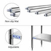 Picture of Hally Stainless Steel Table for Prep & Work 24 x 60 Inches, NSF Commercial Heavy Duty Table with Undershelf and Backsplash for Restaurant, Home and Hotel