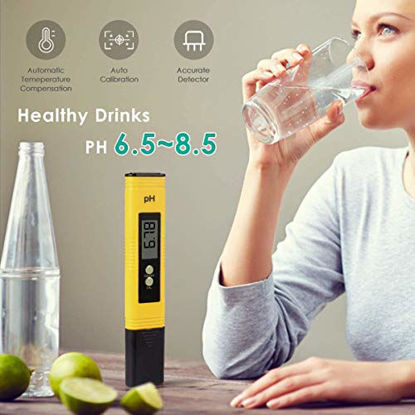 Picture of Digital PH Meter, PH Meter 0.01 High-Precision Pocket Water Quality Tester, PH Range 0-14, Suitable for Accurate Testing of Drinking Water, Aquariums, Swimming Pools, Hydroponics