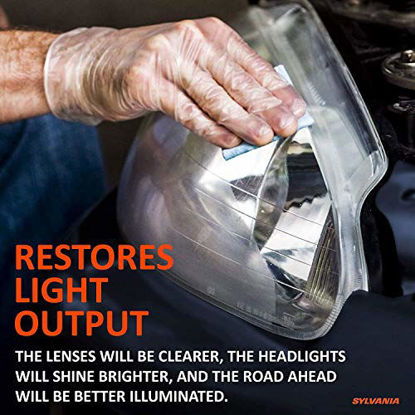 Picture of SYLVANIA - Headlight Restoration Kit - 3 Easy Steps to Restore Sun Damaged Headlights with Exclusive UV Block Clear Coat, Light Output and Beam Pattern Restored, Long Lasting Protection