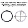 Picture of LivTee 2 PCS Crystal Rhinestone Car Engine Start Stop Decoration Ring, Bling car Accessories, Push to Start Button, Key Ignition & Knob Bling Ring, Black