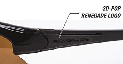 Picture of Renegade Patented Bifocal Polarized Reader Half Rim Men's Fishing Sunglasses 100% UV Protection with Microfiber Bag (Glossy Black Frame, Brown Lens - 600901, Bifocal +2.50)