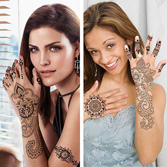 Buy Henna Style Temporary Tattoo Stickers Henna Tattoo Henna Sticker Latest  Henna Red Henna Black Henna Latest Henna Design Tattoo Online in India -  Etsy
