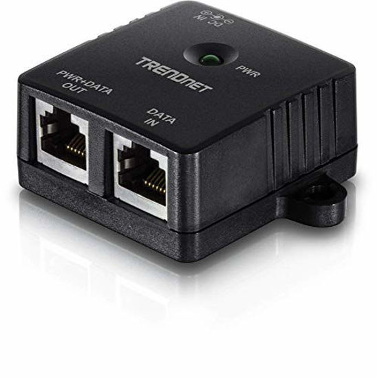 Picture of TRENDnet Gigabit Power Over Ethernet Injector, TPE-113GI, Full Duplex Gigabit Speeds,1 x Gigabit Ethernet Port, 1 x PoE Gigabit Ethernet Port, Network Devices Up to 100M (328 ft.), 15.4W, Plug & Play,Black