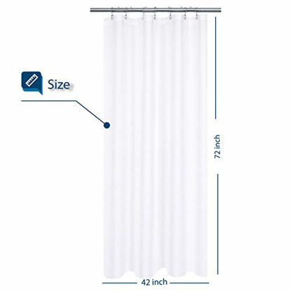 Picture of Small Stall Shower Curtain Fabric 42 inch Wide, Waffle Weave, Hotel Collection, 230 GSM Heavyweight, Water Repellent, Machine Washable, White Pique Pattern Decorative Bathroom Curtain