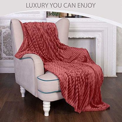 Picture of Fleece Blanket Queen Size - 90x90, Lightweight, Marsala - Soft, Plush, Fluffy, Warm, Cozy - Perfect Full Size Throw for Couch, Bed, Sofa