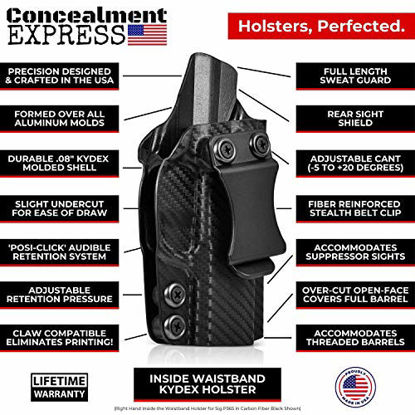 Picture of Concealment Express IWB KYDEX Holster fits 1911 4.25" Commander (NR) (Non-Sig) | Right | Black