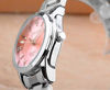 Picture of Women's Classic Fashion Silver Stainless Steel Watches Waterproof Date Luminous Lady Dress Wrist Watch(Pink)