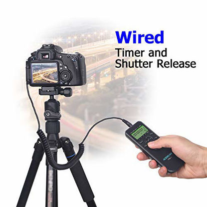 Picture of Timer Shutter Release Intervalometer with LCD and HDR for Canon EOS RP 5DS 5D 6D 7D 10D 80D D60 D30; Olympus OM-D E-M1 Mark II; Fujifilm GFX 50R,X-T3; Pentax ; Hasselblad; Samsung and Sigma