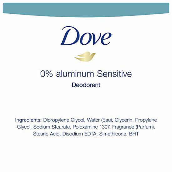 Picture of Dove 0% Aluminum Deodorant For Odor Protection Sensitive Deodorant Stick Provides 24-Hour Protection 2.6 oz 3 Count