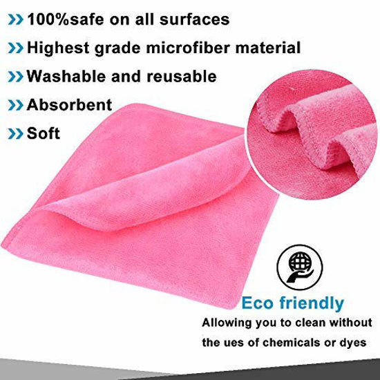 Picture of Sinland Microfiber Facial Cloths Fast Drying Washcloth 12inch x 12inch (Pack of 10, White+Cream+Pink+Purple+Grey)