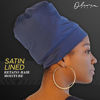 Picture of Olivia Sylx Sleep Caps for Women - Satin Lined & Silk Feel Sleeping Bonnet Hat - Natural Curly Hair Cover & Night Slap Cap Navy Blue