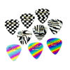 Picture of Fender 351 Shape Graphic Picks (12 Pack) for electric guitar, acoustic guitar, mandolin, and bass, 351 - Heavy, Multicolor (Zebra)