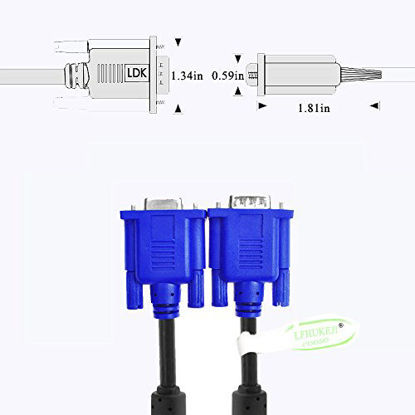 Picture of VGA,LFHUKEJI VGA-VGA Standard 15-Pin VGA Male to VGA Male Cable, 4.8Ft(3+5)