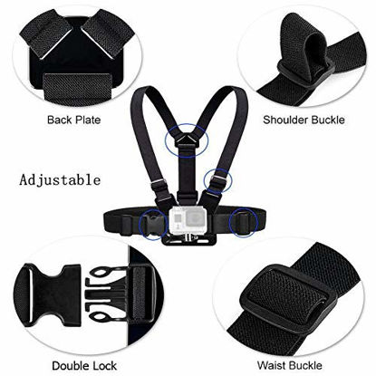 Picture of VVHOOY Universal Head Strap Mount Chest Strap Harness and Screw Adapter Compatible with Dragon Touch 4K,AKASO EK7000,Brave 4,Runme R3,VanTop,APEMAN A79 A80,Crosstour,Campark Action Camera Accessories
