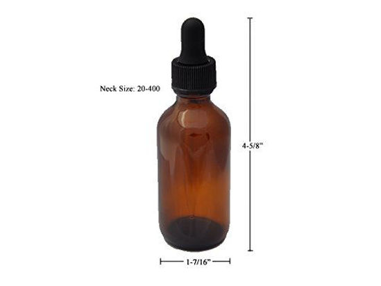 Picture of Dropper Stop 2oz Amber Glass Dropper Bottles (60mL) with Tapered Glass Droppers - Pack of 2