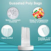 Picture of APQ Pack of 100 Jumbo Gusseted Poly Bags 10 x 8 x 24. Clear Polyethylene Bags 10x8x24, 1 Mil. Ultra Thin Design. Side Gusset Bags for Industrial, Food Service, Health Needs.