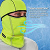 Picture of Ergodyne N-Ferno 6823 Balaclava Ski Mask, Wind-Resistant Face Mask, Hinged Design to Wear as Neck Gaiter, High Visibility Lime