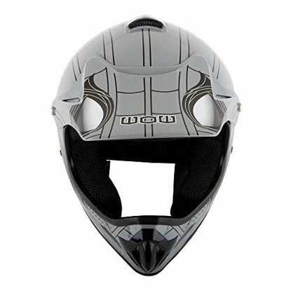 Picture of WOW Youth Kids Motocross BMX MX ATV Dirt Bike Helmet Spider Black