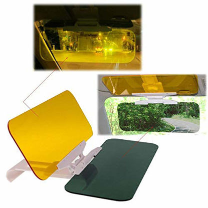 Picture of Car Visor Day and Night Anti-Glare Visor, 2 in 1 Automobile Sun Anti-UV Block Visor Non Glare Anti-Dazzle Sunshade Mirror Goggles Shield for Driving Goggles