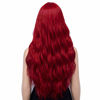 Picture of netgo Red Wig Cosplay for Women Long Wavy Heat Resistant Fiber Wigs Side Bangs Party