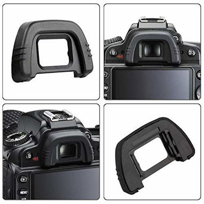 Picture of D90 D7000 Viewfinder Eyepiece Eyecup Eye Cup for Nikon D7000 D90 D40 D50 D70/D70S D80 D200 D300 D600 D610 D750[2 Packs], Replace eyepiece DK-21, Fire Rock Camera Eyecup Accessories DK21