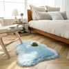 Picture of Ashler Soft Faux Sheepskin Fur Chair Couch Cover Light Blue Area Rug for Bedroom Floor Sofa Living Room 2 x 3 Feet