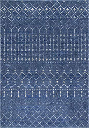 Picture of nuLOOM Moroccan Blythe Area Rug, 4 feet x 6 feet, dark blue