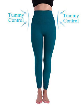 Picture of Homma Premium Thick High Waist Tummy Compression Slimming Leggings (X-Large, F.Teal)