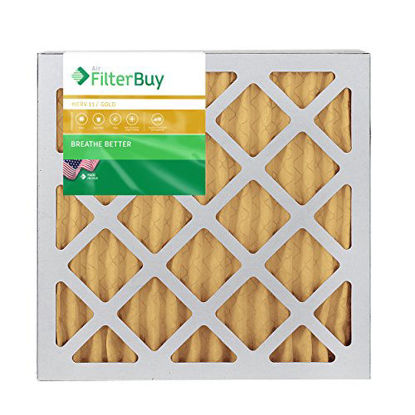 Picture of FilterBuy 11.88x16.88x1 MERV 11 Pleated AC Furnace Air Filter, (Pack of 2 Filters), 11.88x16.88x1 - Gold