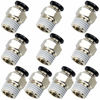 Picture of Tailonz Pneumatic Male Straight 1/4 Inch Tube OD x 1/4 Inch NPT Thread Push to Connect Fittings PC-1/4-N2 (Pack of 2)