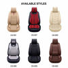 Picture of OASIS AUTO Leather Car Seat Covers, Faux Leatherette Automotive Vehicle Cushion Cover for Cars SUV Pick-up Truck Universal Fit Set for Auto Interior Accessories (Tan, OS-001 Full Set)