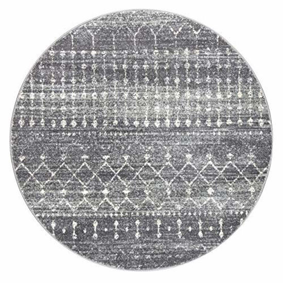 Picture of nuLOOM Moroccan Blythe Round Rug, 5' Round, Dark Grey