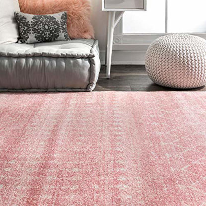 Picture of nuLOOM Moroccan Blythe Runner Rug, 2' 8" x 8', Pink