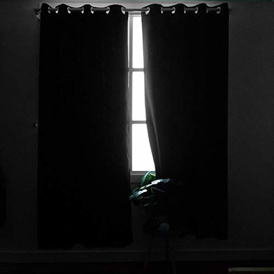 Picture of BGment Blackout Curtains - Grommet Thermal Insulated Room Darkening Bedroom and Living Room Curtain, Set of 2 Panels (52 x 63 Inch, Dark Grey)