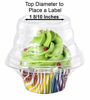 Picture of Katgely Individual Cupcake Container - Single Compartment Cupcake Carrier Holder Box - Stackable - Deep Dome - Clear Plastic - BPA-Free- (Pack of 100)