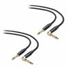 Picture of Cable Matters 2 Pack 1/4 Inch TS Straight to Right Angle Guitar Cable, 1/4 Instrument Cable - 3 Feet