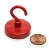 Picture of CMS Magnetics Ceramic Magnet Hook 1 1/4" in Diameter with 18 LB Holding Power 6-Count (Red)