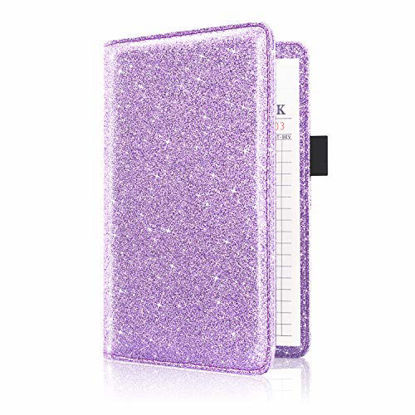 Picture of Server Book (2020 Edition), ACdream Waiter Book Server Wallet Server Pads Waitress Book Restaurant Waitstaff Organizer, Guest Check Book Holder Money Pocket Fit Server Apron, Glitter Purple