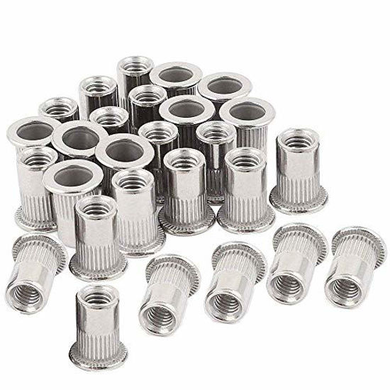 Picture of 60PCs 1/4-20 Rivet Nuts Nutsert Rivnuts Stainless Steel Carbon Steel 1/4-20UNC Rivetnuts