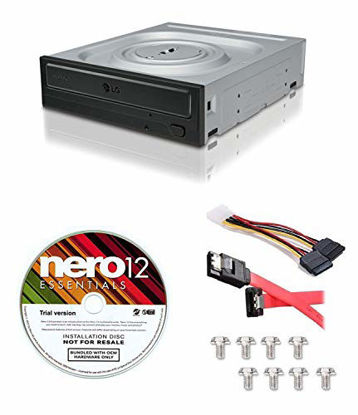 Picture of LG Internal 24x Super Multi with M-DISC Support DVD Burner (GH24NSC0B) Bundle with Nero 12 Essentials Burning Software + Cable Kit