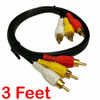 Picture of 3FT RCA M/Mx3 Audio/Video Cable Gold Plated - Audio Video RCA Stereo Cable 3ft