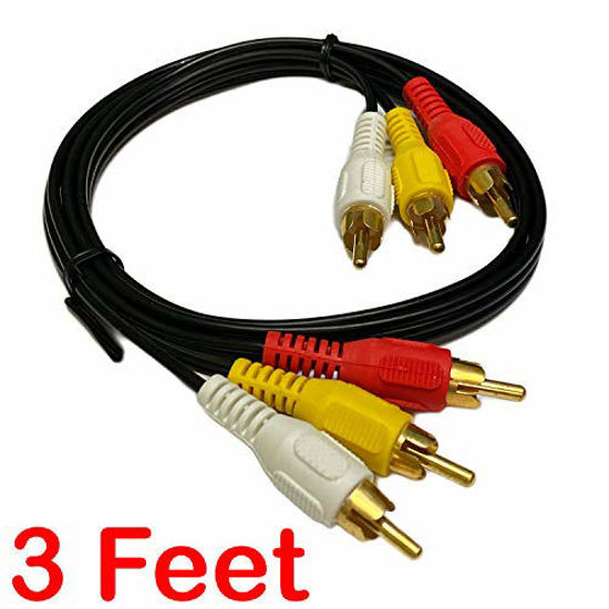 Picture of 3FT RCA M/Mx3 Audio/Video Cable Gold Plated - Audio Video RCA Stereo Cable 3ft